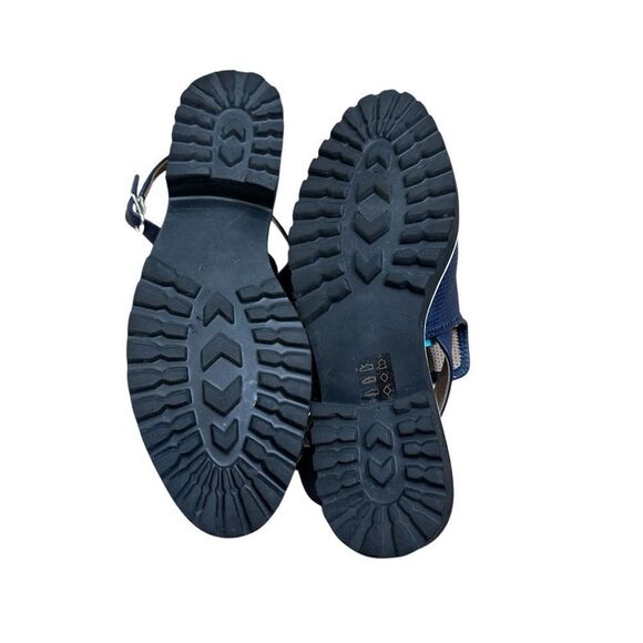 ALL BLACK  Blue Leather Sling Back Loafers | Size 7 - Picture 10 of 10